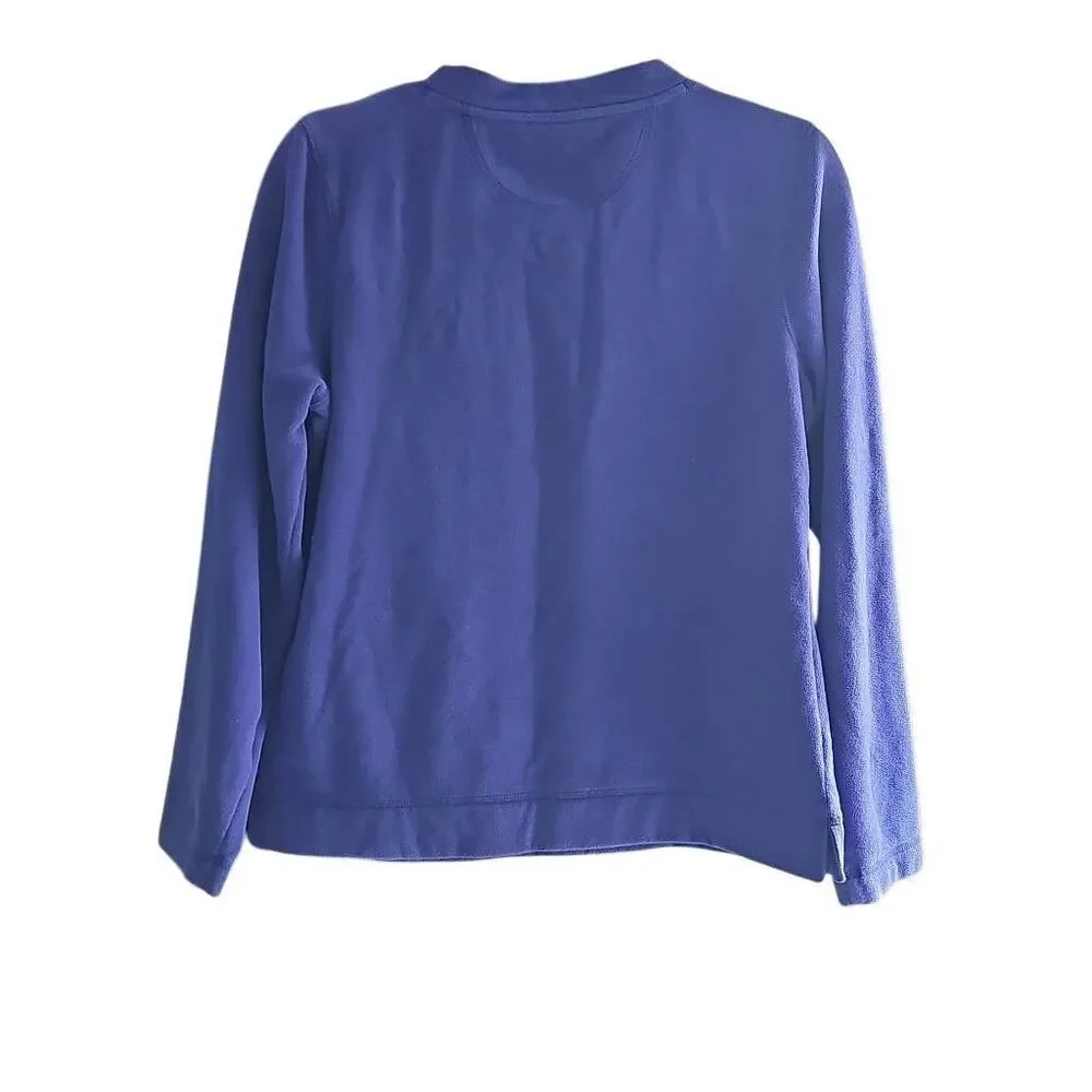 Tek Gear Royal Blue Fleece Sweater, crewneck, longsleeve and Size M, Women's